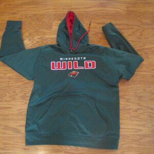 NHL Minnesota Wild Heavyweight Hoodie - Green - Large 42 44 embroidered and sewn